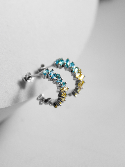 Cyanite earrings Silver 925° (rhodium) 957969