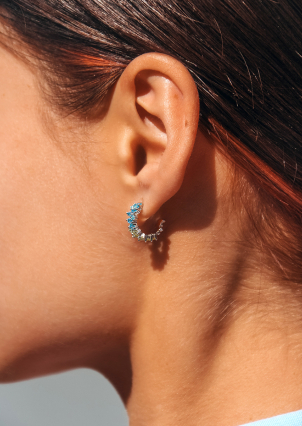 Сережки фіаніт Срібло 925° (родій) 957969