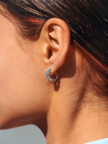 Cyanite earrings Silver 925° (rhodium) 957969