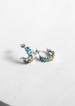 Сережки фіаніт Срібло 925° (родій) 957969