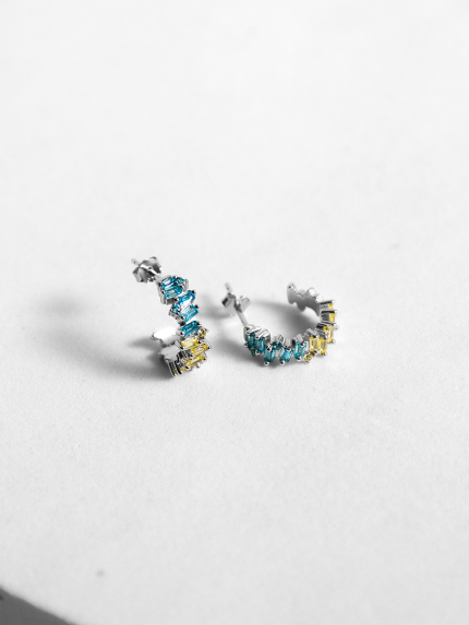 Cyanite earrings Silver 925° (rhodium) 957969