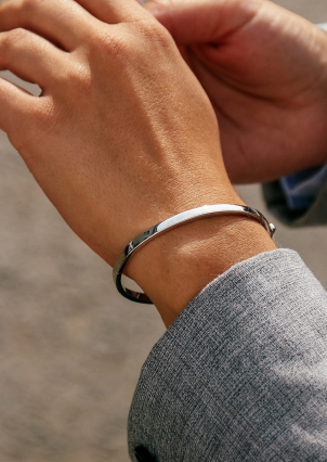 Браслет без вставок Срібло 925° (родій) 957970