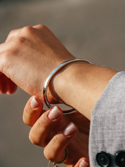 Браслет без вставок Срібло 925° (родій) 957970