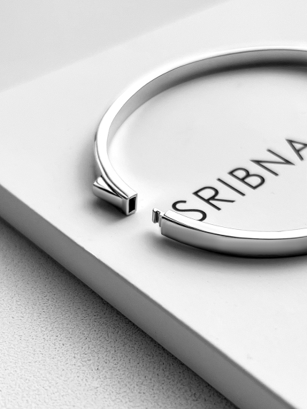 Браслет без вставок Срібло 925° (родій) 957970