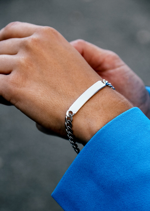 Браслет без вставок Срібло 925° (родій) 957971