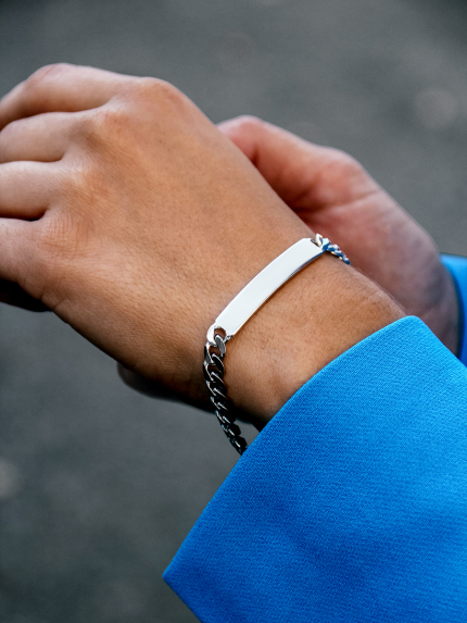 Браслет без вставок Срібло 925° (родій) 957971