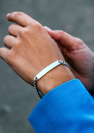 Браслет без вставок Срібло 925° (родій) 957971