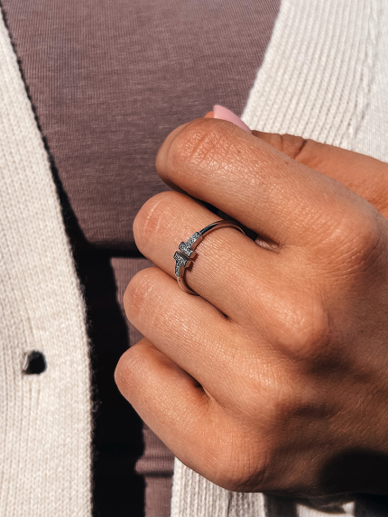 Каблучка фіаніт Срібло 925° (родій) 001410