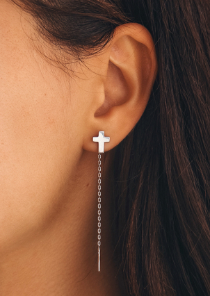 Сережки без вставок Срібло 925° (родій) 118830