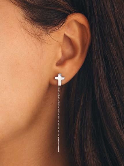 Сережки без вставок Срібло 925° (родій) 118830