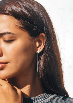 Сережки без вставок Срібло 925° (родій) 118830