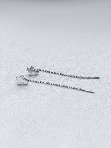 Сережки без вставок Срібло 925° (родій) 118830