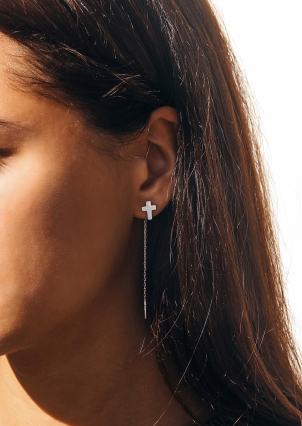 Сережки без вставок Срібло 925° (родій) 118830