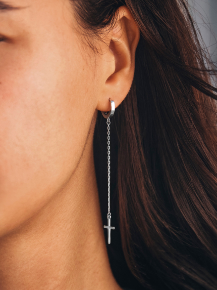 Earrings without inserts Silver 925° (rhodium) 138010