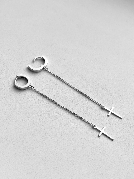 Earrings without inserts Silver 925° (rhodium) 138010