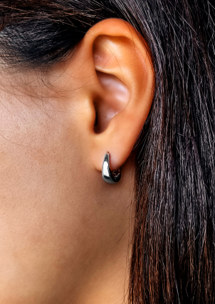 Сережки без вставок Срібло 925° (родій) 957972