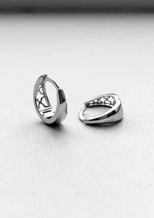 Сережки без вставок Срібло 925° (родій) 957972