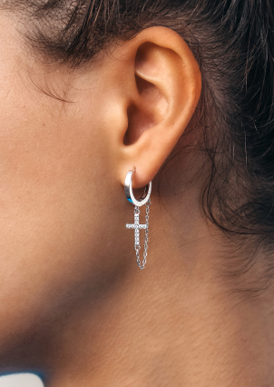 Сережки фіаніт Срібло 925° (родій) 133010