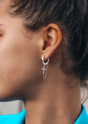 Сережки фіаніт Срібло 925° (родій) 133010