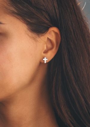 Сережки без вставок Срібло 925° (родій) 118810