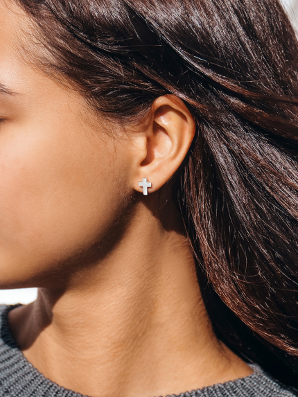 Сережки без вставок Срібло 925° (родій) 118810