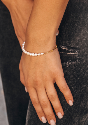 Браслет перлина Срібло 925° (позолота) GPB01G