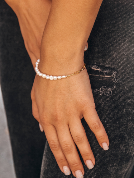 Pearl bracelet Silver 925° (gold-plated) GPB01G