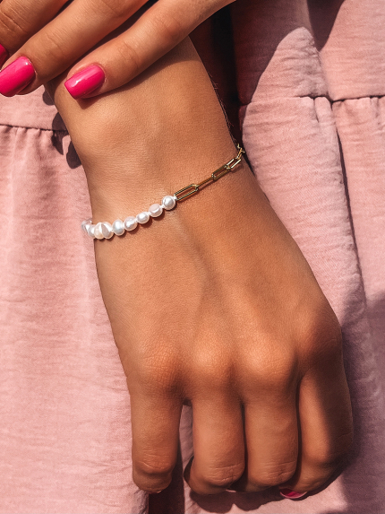 Pearl bracelet Silver 925° (gold-plated) GPB01G