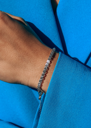 Браслет без вставок Срібло 925° (родій) 957973