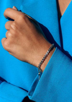 Браслет без вставок Срібло 925° (родій) 957973