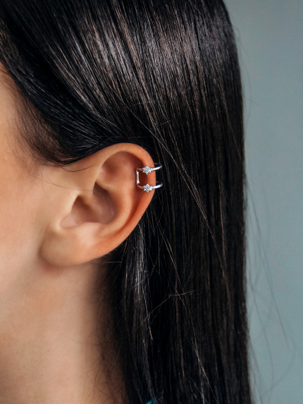 Сережки фіаніт Срібло 925° (родій) 521008