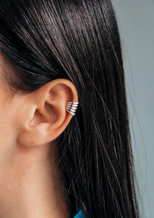 Сережки без вставок Срібло 925° (родій) 521007