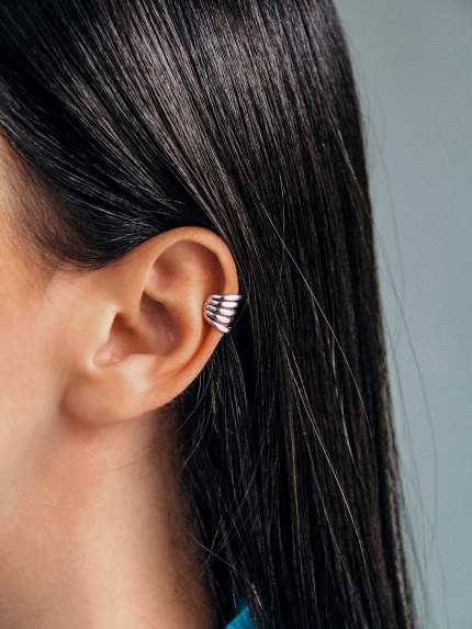 Сережки без вставок Срібло 925° (родій) 521007