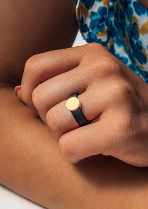 Каблучка без вставок Срібло 925° золото 375° 000933