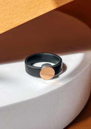 Каблучка без вставок Срібло 925° золото 375° 000933