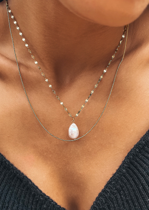 Кольє перлина Срібло 925° (позолота) ZGPN15G