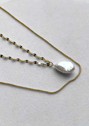 Кольє перлина Срібло 925° (позолота) ZGPN15G