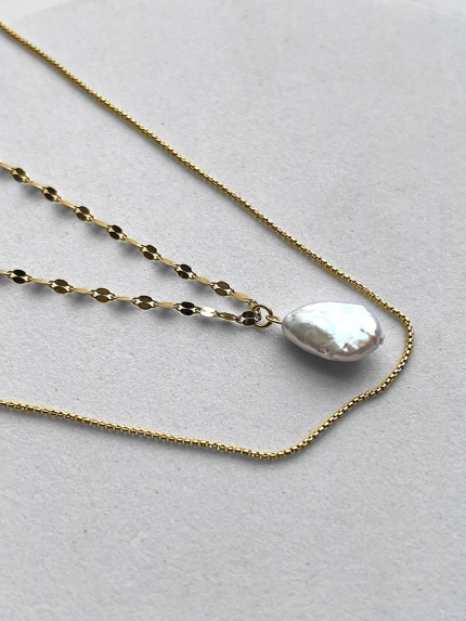 Naszyjnik z pereł Srebro 925° (pozłacane) ZGPN15G