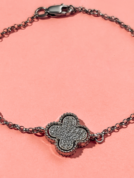 Bransoletka szafirowa Srebro 925° (rod) 4629