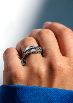 Каблучка фіаніт Срібло 925° (родій) 510428