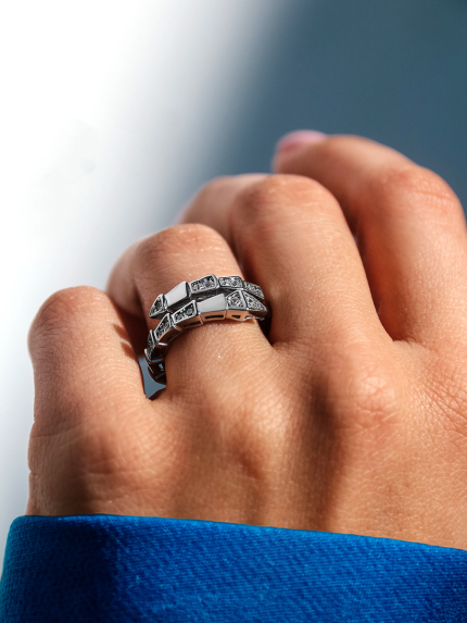 Каблучка фіаніт Срібло 925° (родій) 510428