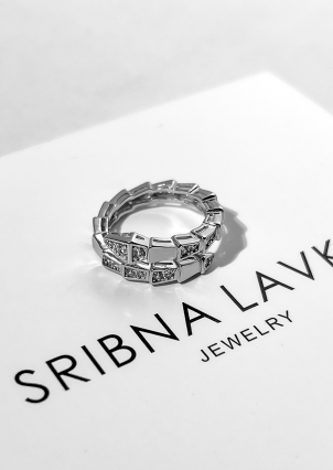 Каблучка фіаніт Срібло 925° (родій) 510428