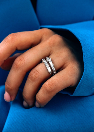 Каблучка фіаніт Срібло 925° (родій) 510428