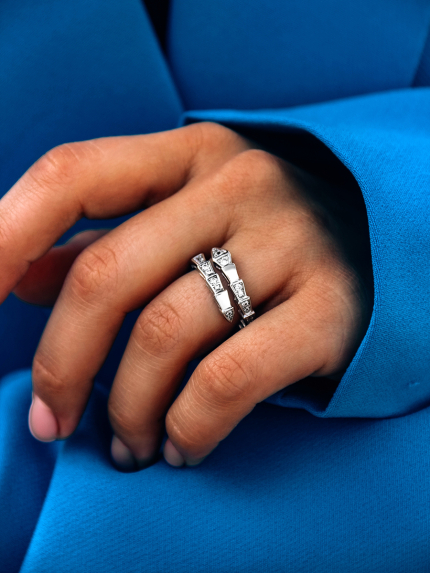 Каблучка фіаніт Срібло 925° (родій) 510428