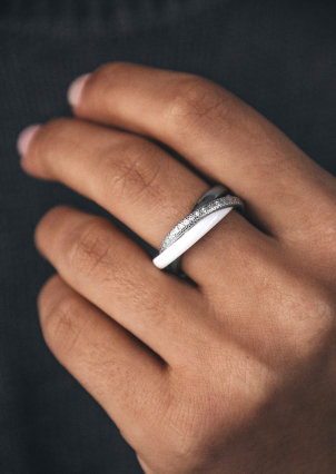 Каблучка Кераміка фіаніт срібло 925°/ ювелірна кераміка с1110б