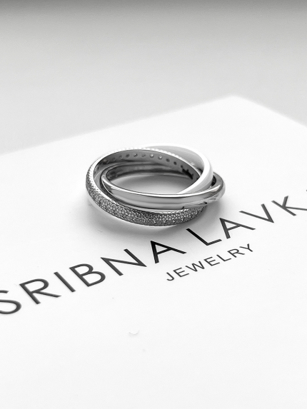 Каблучка Кераміка фіаніт срібло 925°/ ювелірна кераміка с1110б