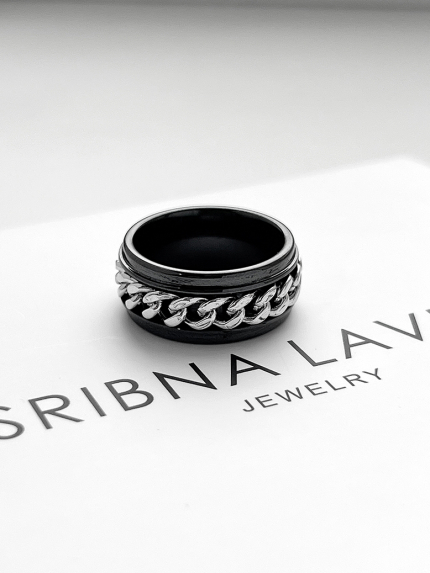 Каблучка Кераміка фіаніт срібло 925°/ ювелірна кераміка с1135ч