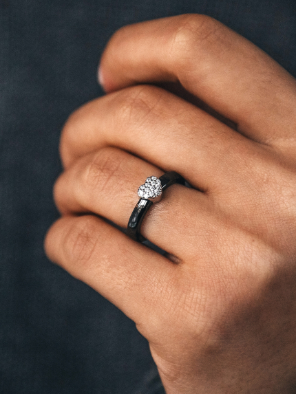 Каблучка Кераміка фіаніт срібло 925°/ ювелірна кераміка с1123ч