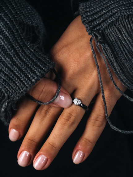 Каблучка Кераміка фіаніт срібло 925°/ ювелірна кераміка с1123ч