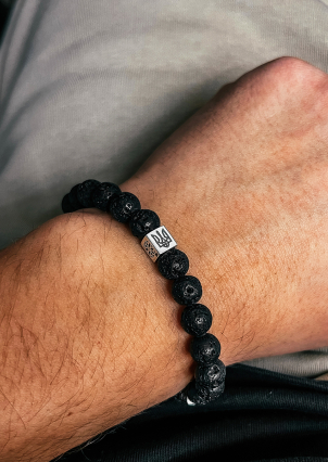 Браслет вулканічний камінь Срібло 925° 75268